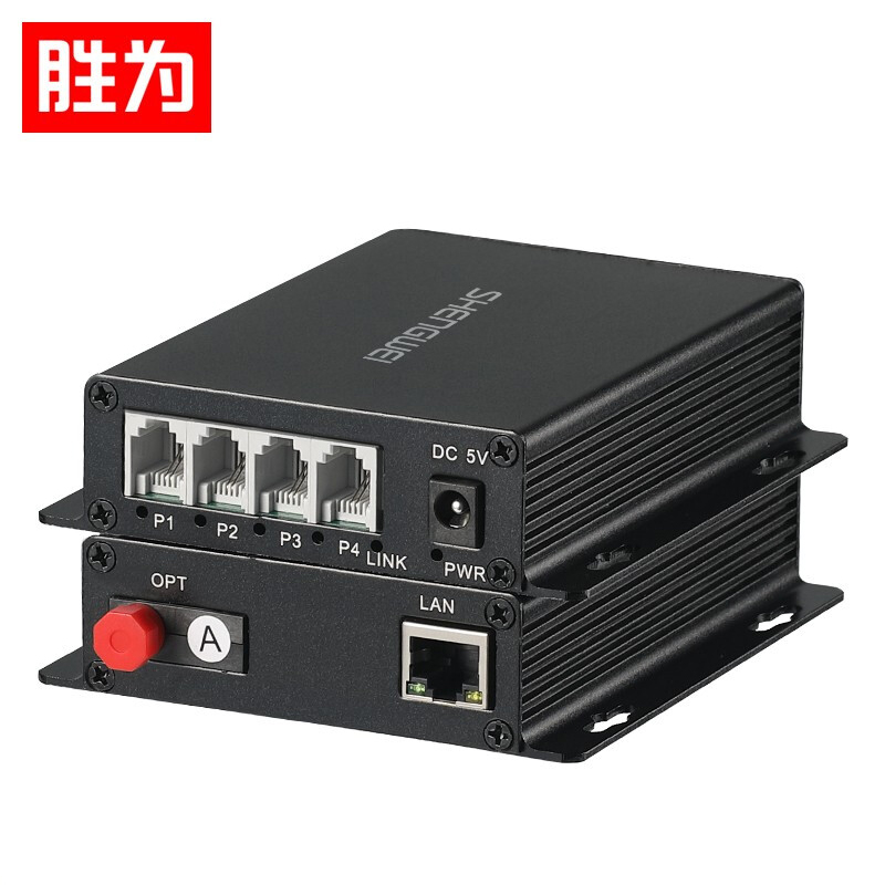 勝為FC接口4路電話+1路網絡光端機 數字PCM語音光電轉換光端機一對BGDJ0401