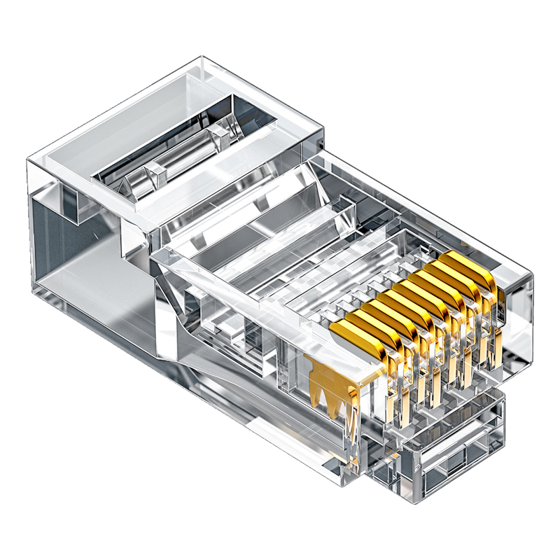 CRJ6100E 六類水晶頭6類千兆網絡網線接頭 RJ45工程級電腦網線連接器 Cat6水晶頭鍍金100個
