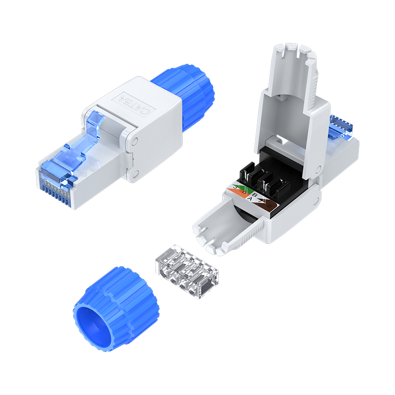 CMRJ6A01 超六類免壓水晶頭 工程級CAT6A服務器RJ45萬兆網絡免打網線水晶頭 單個裝